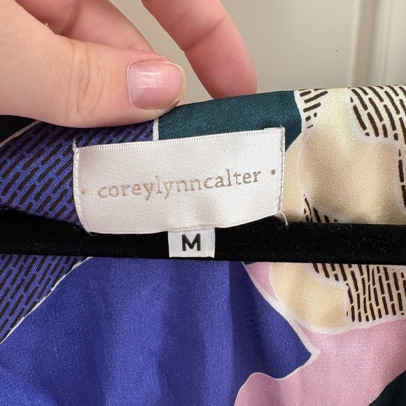 Corey Lynn Calter Floral Geometric Swing Dress Size Medium - Picture 2 of 8